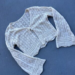 Elegant White Knit Women's Sweater